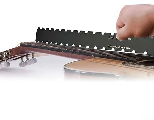 Gitarrenbauer-Werkzeug-Set, Gitarren-Hals-Notch-Lineal, Gitarrensaitenmaß-Lineal, Gitarrenhals gekerbte gerade Kante, 4-teilig