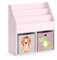 Vicco Kinderregal Luigi, Rosa, 72 x 79 cm mit 2 Faltboxen (Löwe, Krokodil)