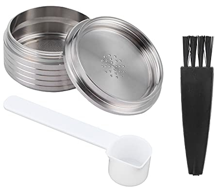 Coffee Capsule, Reusable Coffee Capsule with Spoon Brush Fit for Delta Q NDIQ7323 Coffee Maker Machine