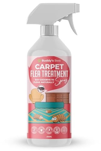 Carpet Flea Treatment Spray | Fast-Acting, Long-Lasting Flea Control with Natural Cedarwood and Lemongrass Scent | Gentle, Family and Pet-Friendly Formula, 250ml