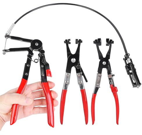 Pinza per Fascette Stringitubo Con Collo Dritto - 3 Pezzi per Manicotti Auto, Assali, Molla e Riparazione