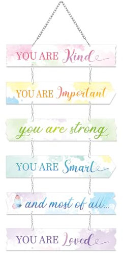 Queekay Butterfly Girls Room Decor Inspirational Motivational Wooden Hanging Wall Art Bedroom Wall Accessories for Teens Toddler Baby Nursery Decor
