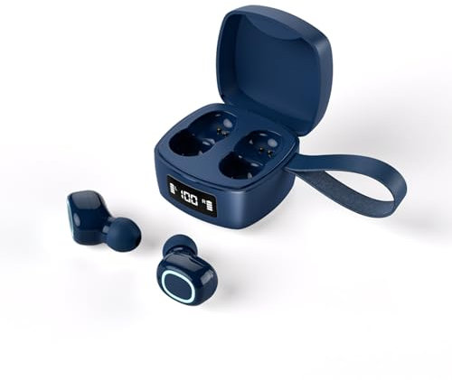 Xmenha T10MINI - Bluetooth 5.3 In Ear Kopfhörer, Kabellos, Drahtlos, Wasserdicht IPX5, 12 Stunden Akkulaufzeit, Mini Ohrhörer für iPhone, Sport, Blau