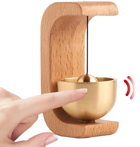 Huayeex 1/2 Door Hanging Bells - Magnetic Wooden Door Bell | Wood Doorbell Chime | Wooden Doorbell Shopkeeper Bell for Door Opening Entrance Wind Chimes Children Safety Fridge Opening