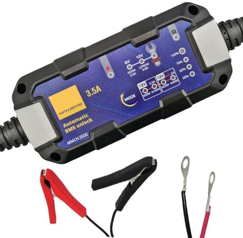 Mantenitore batteria moto 6/12V PIOMBO/AGM/GEL/Litio Caricabatterie per Auto e Moto 3,5Ah Compatto MMCH-3500
