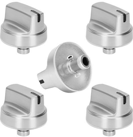 WB03X29315 Knauf für GE Herdknöpfe, Ersatz (5 Stück), KIP 5U06 191D9233 Herdknopf für GE Gasherd, kompatibel mit JGP5030SL1SS JGP5030SLSS JGP5036SL1SS