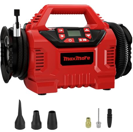 Cordless Tire Inflator Compatible with Milwaukee 18V Battery, 160 PSI High Pressure Portable Air Compressor with Digital Gauge, Auto Shut Off, LED Light for Balls, Tires, Swim Toys (Tool Only)