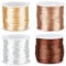 SUNNYCLUE 4 Rolls Chinese Knotting Cord Satin Nylon Beading Thread 2 mm Brown White Camel Multicolor Thin Silk Rattail Macrame String for Bracelets Necklace Bead Jewellery Making DIY Craft Accessories