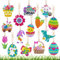 LYLIDIA 15 Stück Diamond Painting Ostern Kinder Diamond Painting Ostern Doppelseitige Schlüsselanhänger Anhänger Diamand Painting Hase Ei Deko Klein Frühling Blumen Diamond Bastelset Ostern Geschenk