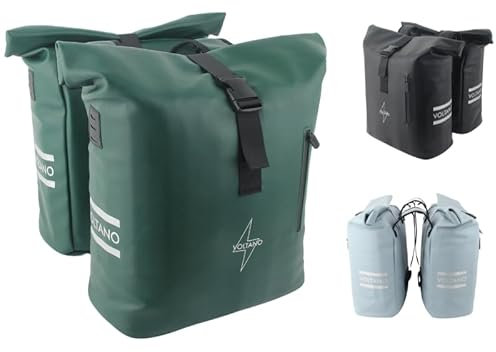 Voltano Fahrradtasche Gepäckträger fur E-Bike Olive Grün (GEPÄCKTRÄGERTASCHE) - Fahrradtasche wasserdicht - Gepäckträger Fahrradtasche 48 Litern Fahrradtaschen