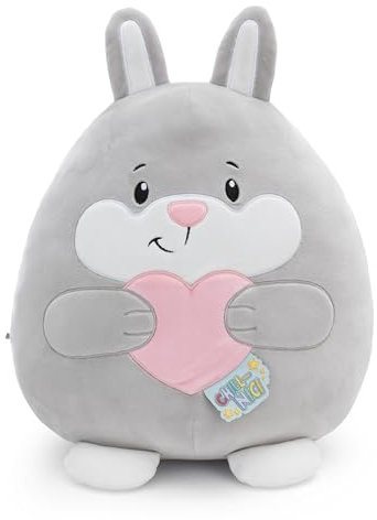 NICI Kuscheltier Chill Hase mit Herz 20cm - grau - Stofftier aus weichem Plüsch, niedliches Plüschtier zum Kuscheln und Spielen, für Kinder & Erwachsene, tolle Geschenkidee | 61794