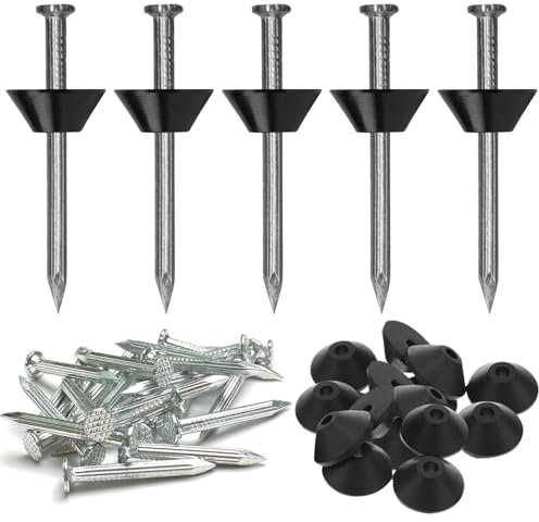200 Stück Dichtnägel für Noppenbahn, 3 × 30mm Noppenfolie Nägel, Montageknöpfe mit Nagel, Dichtscheibe 16,7mm, Stahlnägel für Hochbeet Abschlussprofil Noppenbahn Noppenfolie (Silber)