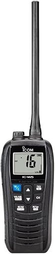 ICOM M25 Black VHF Marine Radio | Waterproof | Compact Design | 5W Power Output | Clear Communication | Long Battery Life