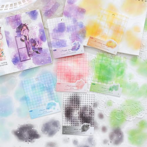 120 Stück Scrapbook Zubehör Stickers Set,Watercolor Theme Aesthetic Stickers for Scrapbooking,Journaling,Jun Journal,Photo Frame,Calendar,Planner,DIY Craft(Floating Stars and Moon)