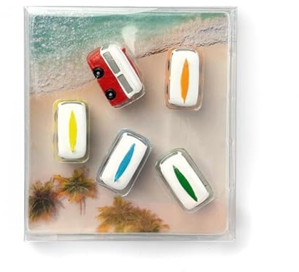 Kraftheld | 5er Set Deko-Magnete Camper | Wohnmobil-Magnete, Fahrzeug, Auto | bunt, dekorativ, farbenfroh | Kühlschrankmagnete in Form von Tieren | Magnet-Deko als Geschenk