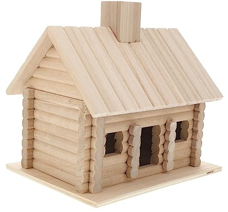 Abaodam Dekorative Hütte Aus Holz Kleine Holzhütte Kompaktes Holzhaus Vogelnest Aus Holz Gartendekoration Mit Fenster Für Luftzirkulation Rustikale Hüttendekoration Für Balkon Oder Zimmer