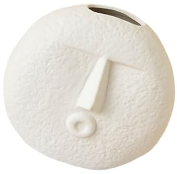 GALPADA Abstract Art Vase Minimalist Ceramic Pot for Flowers Abstraction Face Vase Indoor Use White Ceramic Design for Home Decor