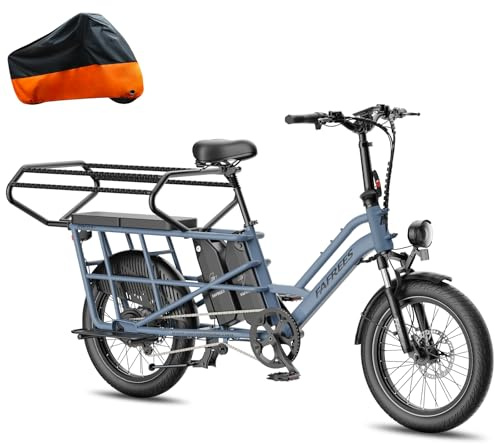 Fafrees FF20 CUV Bicicleta eléctrica de carga familiar de 20 pulgadas con carga de 200 kg, 2 baterías de 12 Ah (576 Wh), motor de 75 N.m, bicicleta de montaña eléctrica de 25 km/h, frenos hidráulicos