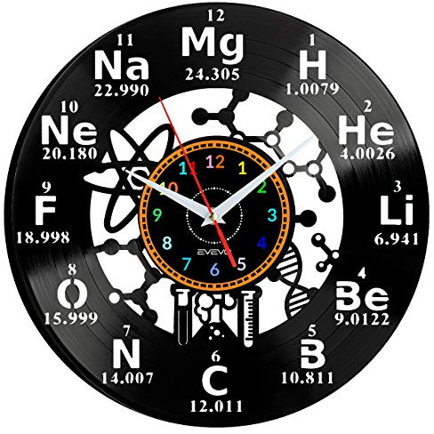 Orologio chimico orologio da parete decorativo moderno vinile piatto regalo per scienziato laboratorio W1420