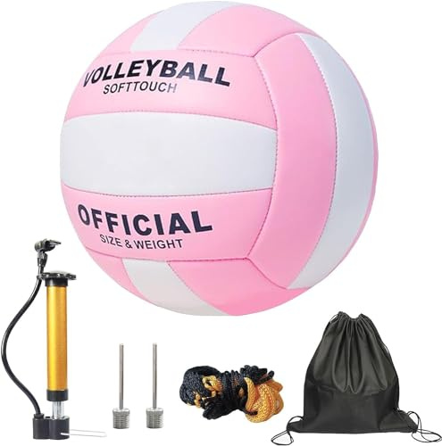 PureBliss Volleyball,Official Size 5 Volleyballs for Indoor Outdoor,Soft Touch Volleyballs for Beach Play Pool Training Game with Ball Pump