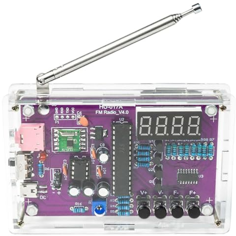 GALPADA Kit de Radio FM para Soldar DIY, Completo para Principiantes, Incluye Circuito Electrónico y Carcasa, Adecuado para Aprender Electrónica y Construir Estación de Radio Educativa
