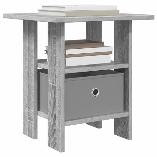 vidaXL Nachttisch Graues Sonoma 41 x 40 x 45 cm Holzwerkstoff, Wohnzimmer, moderner Nachttisch, rechteckiger Kleiner Beistelltisch, stylischer Stauraum