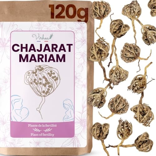 VIRHEA® Rose de Jéricho Chajarat Mariam 120 g – Anastatica Hierochuntica à Infuser – Plante Séchée Naturelle pour Tisane et Infusion – Plante Favorisant la Fertilité – Fleur de Jéricho