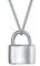Personalized Initial Alphabet A-Z Monogram Plain Simple Couples Sentimental Functional Lock Pendant Charm Lovers Padlock Necklace For Women Teens Solid .925 Sterling Silver Chain 16 Inch