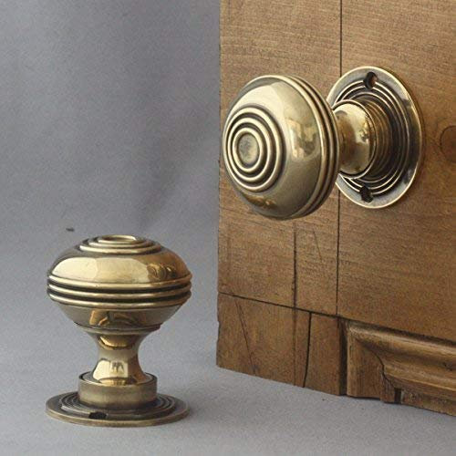Large Georgian Bloxwich Brass Door Knobs