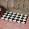 Smart Garden Black & White Checked Traditional Patterned Doormat Coir PVC Back
