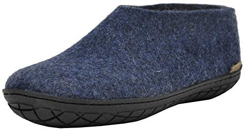 Glerups Filz Hausschuhe Herren und Damen (Größe 35) | Komfortabler Hausschuh mit Natürlicher Gummisohle | Herren & Damen Slipper Geschlossen | Comfortable Slippers Women & Men