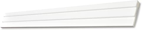 Decosa Deckenleiste F60 Veronique - Edle Stuckleiste in Weiß - 5 Leisten à 2 m Länge = 10 m - Zierleiste aus Styropor 60 mm - Für Decke oder Wand