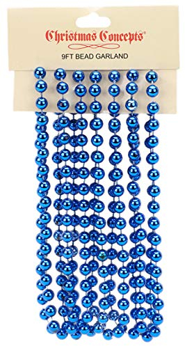 Christmas Concepts® 9ft Christmas Bead Chain - Christmas Bead Garlands - Decorations (Royal Blue)