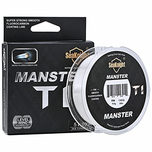 SeaKnight T1 Fluorocarbon Einzelsaiten Angelschnur Fluorkohlenwasserstoff beschichtet 100m/110yds Karpfen Angeln Monofilament Nylon schnure sinkend Leader Line 3-35LB