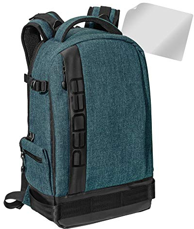 PEDEA DSLR-Kamerarucksack Fashion mit Displayschutzfolie für Canon EOS 5DS R M6 M100 100D G1X Mark III SX740 / Nikon Z6 D850 / Panasonic Lumix DC GH5 GX800 / Sony Alpha 6000 6500, petrol