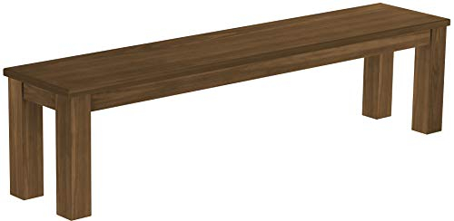 B.R.A.S.I.L.-Möbel Brasilmöbel Sitzbank 180 cm Rio Classico Nussbaum Massivholz aus Pinie, Verschiedene Größen & Farben, ideal für Esszimmer & Küche