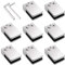 Proster Glass Clamps Abrazaderas de Acero Inoxidable 304 de 10-12 mm, 8 Unidades, Soporte de Vidrio Ajustable, Parte Trasera Plana, para barandilla de Escalera y pasamanos Pulido, Plata, 11-12mm