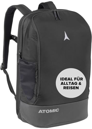 ATOMIC TRAVEL PACK Rucksack - Schwarz - Rucksäcke mit herausnehmbaren Fächern - Laptoprucksack mit 17 Laptopfach - Extra Fach für Schuhe - Reiserucksack mit EVA-Rückenpanel