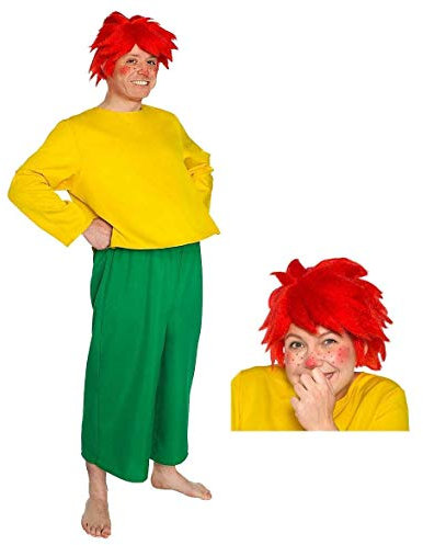 Maskworld Pumuckl Kostüm mit Perücke für Erwachsene - original lizenziert - dreiteilig - Karneval (XXL)