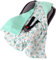 Medi Partners Einschlagdecke Baby Babyschale 100% Baumwolle für Sommer 85x85cm Kinderwagen Kuscheldecke universal Baby Decke Einschlagdecken Babydecke Buggy Autositz (Minze Igel mit minzer Minky)