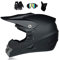 Downhill Helm Set, Motorrad Crosshelm mit Brille (4 Stück), Fullface MTB Helm Herren, Motocross Helm Kinder Crossbike Enduro Off Road BMX ATV Cross Helm Mopedhelm Motorradhelm (L,Schwarz)
