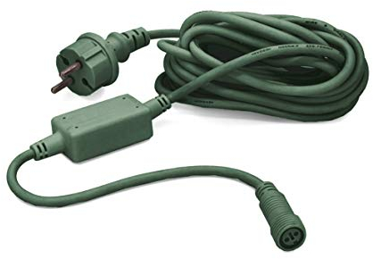 hellum 555127 Zuleitung Anschlusskabel für verlängerbare System-Profi Lichterketten / 5 m/innen & außen/grünes Kabel