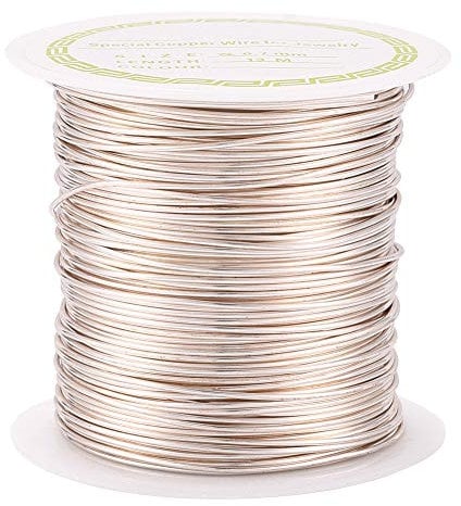 Beadthoven 21Gauge/0.7mm Tarnish Resistant Copper Wire 42 Ft/13 M Bendable Metal Wires Silver for Jewelry Wrapping Beading Sculpture Crafts