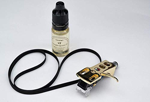 Gold Plated Headshell, Cartridge, Stylus, Drive Belt, Lubricant Refurb Bundle for Pioneer PL-12D, PL-112, PL-100X, PL-112D, PL-A45D, PL-115, PL-512, PL-12E, PL-2, Turntable, Vinyl player, -23