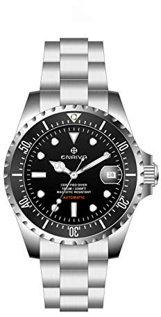 ENRIVA Men's Automatic Pro Dive Mens Watch Rotating Ceramic Bezel Diving Watches Self-Wind Professional Diver Watches for Men, Black dial(Ceramic Bezel), Diving Watch