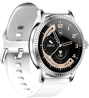 CARNEO Gear+ 2nd Generation Silber smartwatch, eigene APP CARNEO FIT, GPS über APP, Herzfrequenz und Sauerstoffmessung, Stressmessung, Kardio Index, Verbindung mit Freunden über APP, IPS Display