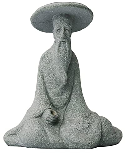 Cabilock Gartenfiguren Miniatur Angler Figuren Zen Garten Steinfiguren Dekofigur Skulptur Gartenstatuen Feengarten Steine Ornaments für Blumentopf Teich Auto Micro Landschaft Dekoration