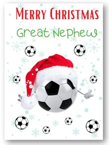 Second Ave Weihnachtskarte für den Großen Neffen Fußball für Kinder