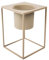 LaLe Living Blumentopf LIDA aus Eisen in Olive/Beige, Ø16 cm, als Übertopf oder Pflanzgefäß auf einem Eisengestell für Sukkulenten, Kräuter, Grünpflanzen, Blumen