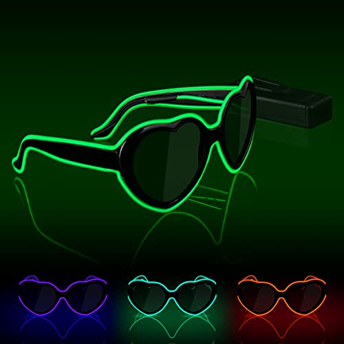 Ainiv LED Brille, Leuchten Brille, Verdrahtet Neon Rave Brille, Flashing LED Sonnenbrille Kostüme, Flashing LED Brillen, Led Glasses, Partybrille, Party Led Brille für Party, EDM, Halloween